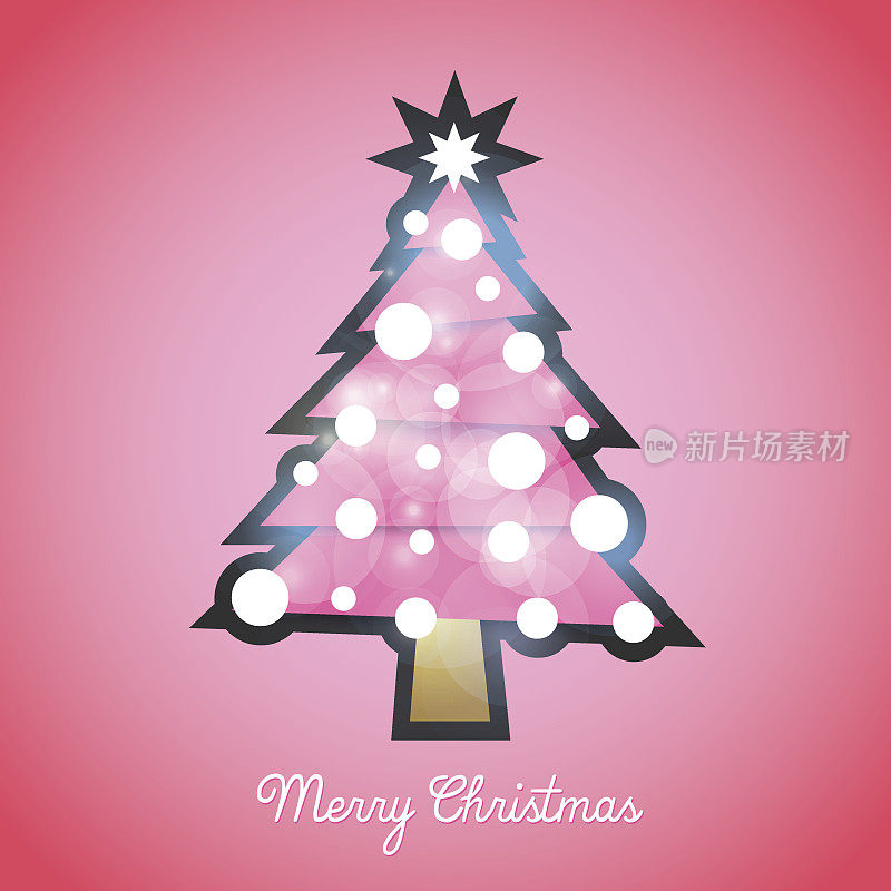 Hello Kitty，圣诞树，粉色树，向量